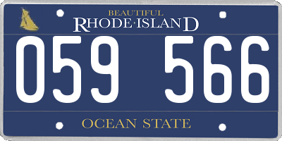 RI license plate 059566