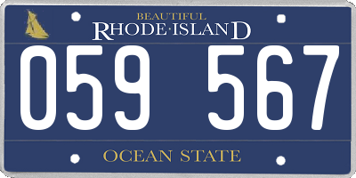 RI license plate 059567