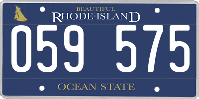 RI license plate 059575