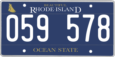 RI license plate 059578