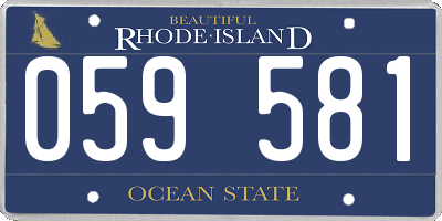 RI license plate 059581