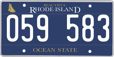 RI license plate 059583