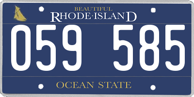 RI license plate 059585