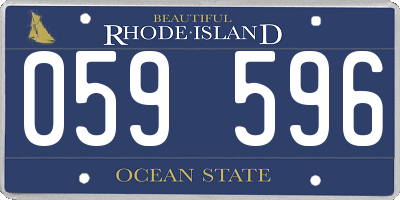 RI license plate 059596