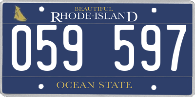 RI license plate 059597