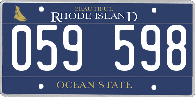 RI license plate 059598
