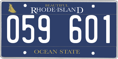 RI license plate 059601