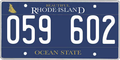 RI license plate 059602