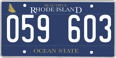RI license plate 059603