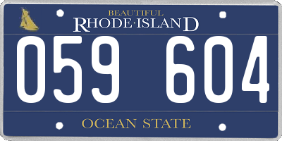 RI license plate 059604