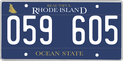 RI license plate 059605