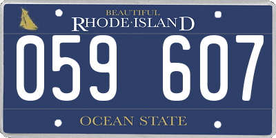 RI license plate 059607