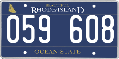 RI license plate 059608