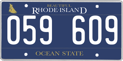 RI license plate 059609