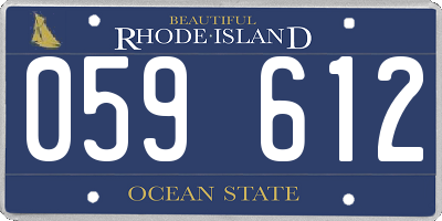 RI license plate 059612