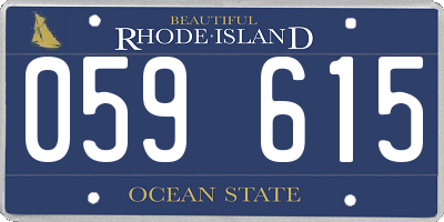 RI license plate 059615