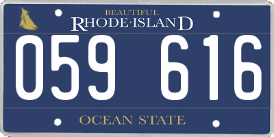 RI license plate 059616