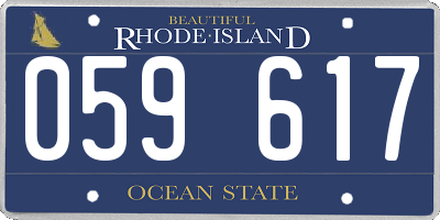 RI license plate 059617