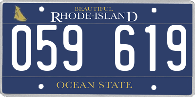 RI license plate 059619