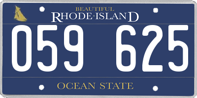 RI license plate 059625