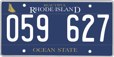RI license plate 059627