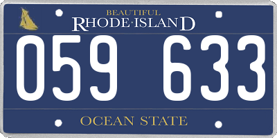 RI license plate 059633