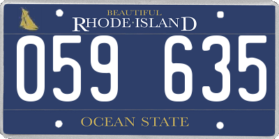 RI license plate 059635