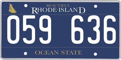 RI license plate 059636