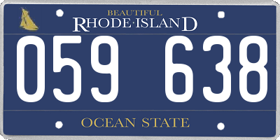 RI license plate 059638
