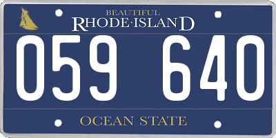 RI license plate 059640