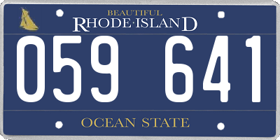 RI license plate 059641