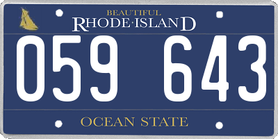 RI license plate 059643