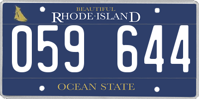 RI license plate 059644