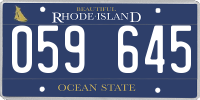 RI license plate 059645