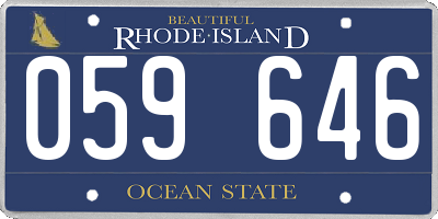 RI license plate 059646