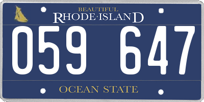 RI license plate 059647