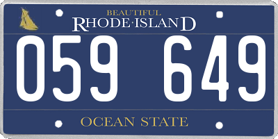 RI license plate 059649