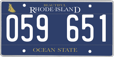 RI license plate 059651