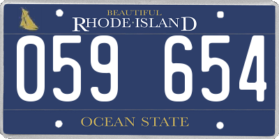RI license plate 059654