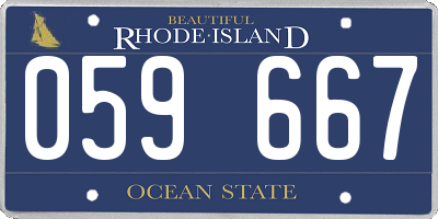 RI license plate 059667