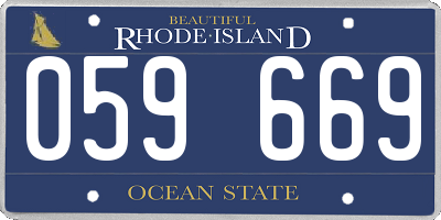 RI license plate 059669