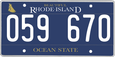 RI license plate 059670
