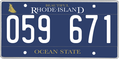 RI license plate 059671
