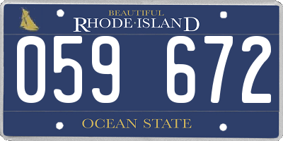 RI license plate 059672