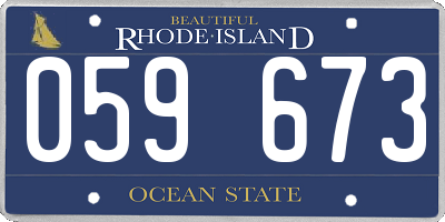 RI license plate 059673