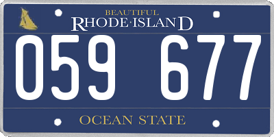 RI license plate 059677
