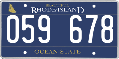 RI license plate 059678