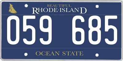 RI license plate 059685