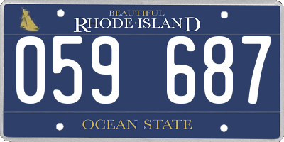 RI license plate 059687