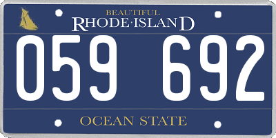 RI license plate 059692